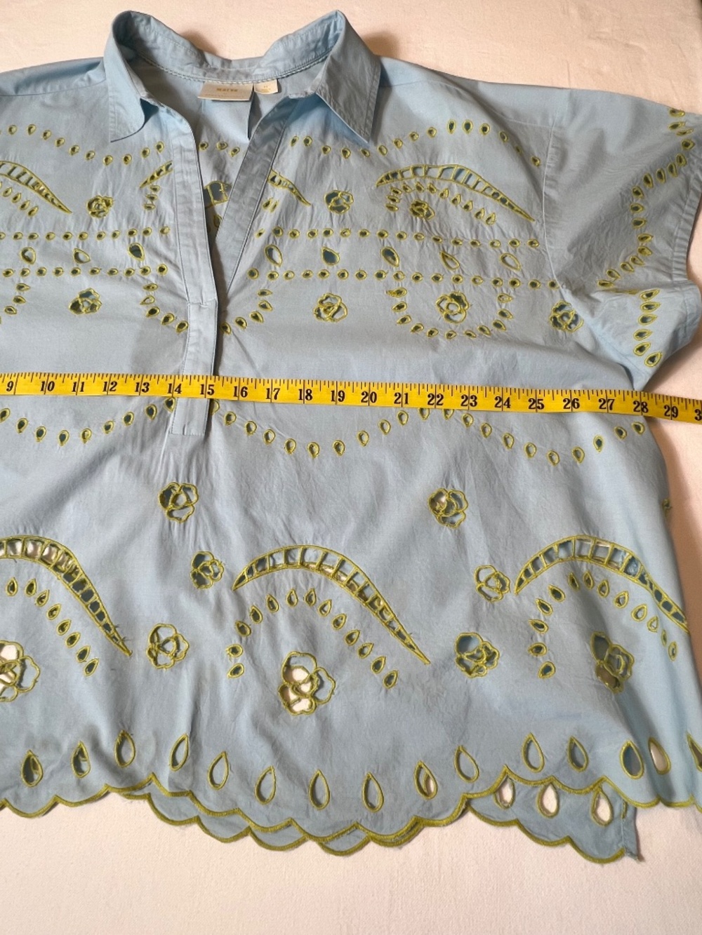 Anthropologie Maeve Embroidered Eyelet Floral Pullover Top - Picture 6 of 12